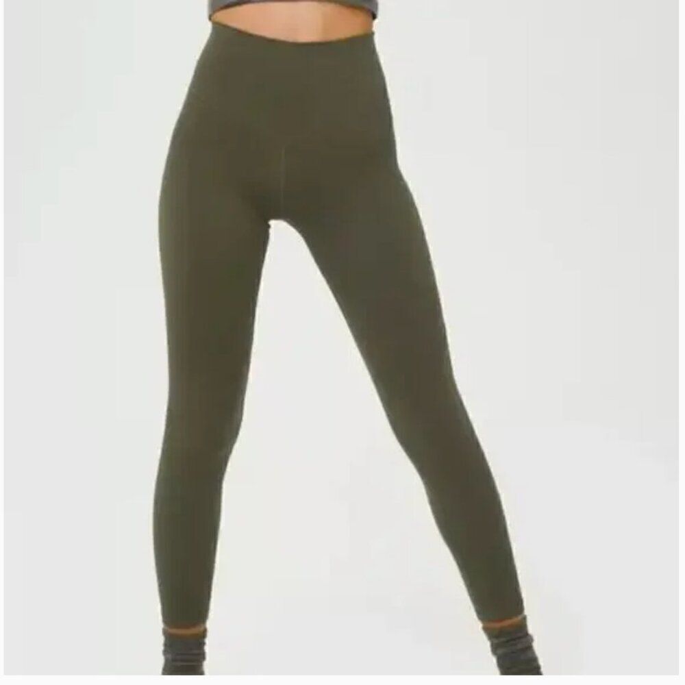 Aerie Offline Real Me High Waisted Leggings 7/8 Olive Daze Green Large
